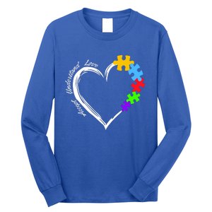 Accept Understand Love Autism Awareness Puzzle Heart Long Sleeve Shirt