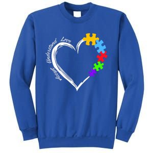 Accept Understand Love Autism Awareness Puzzle Heart Sweatshirt