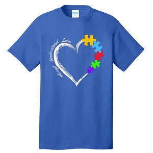 Accept Understand Love Autism Awareness Puzzle Heart Tall T-Shirt