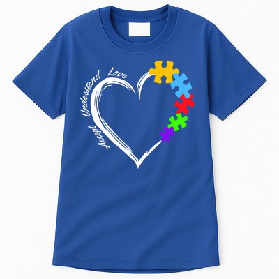 Accept Understand Love Autism Awareness Puzzle Heart Tall T-Shirt