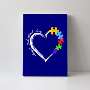 Accept Understand Love Autism Awareness Puzzle Heart Canvas