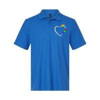 Accept Understand Love Autism Awareness Puzzle Heart Softstyle Adult Sport Polo