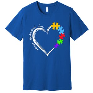 Accept Understand Love Autism Awareness Puzzle Heart Premium T-Shirt