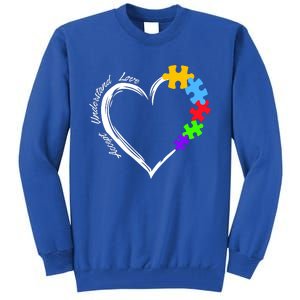 Accept Understand Love Autism Awareness Puzzle Heart Tall Sweatshirt