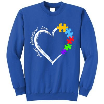 Accept Understand Love Autism Awareness Puzzle Heart Tall Sweatshirt