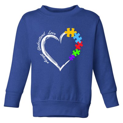 Accept Understand Love Autism Awareness Puzzle Heart Toddler Sweatshirt