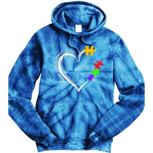 Accept Understand Love Autism Awareness Puzzle Heart Tie Dye Hoodie