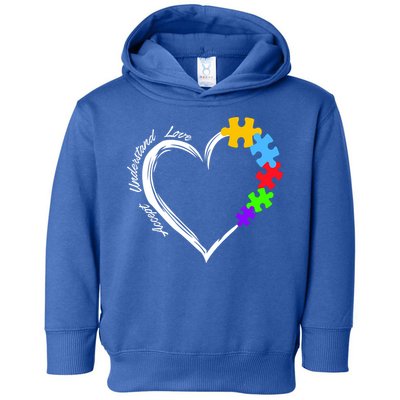Accept Understand Love Autism Awareness Puzzle Heart Toddler Hoodie