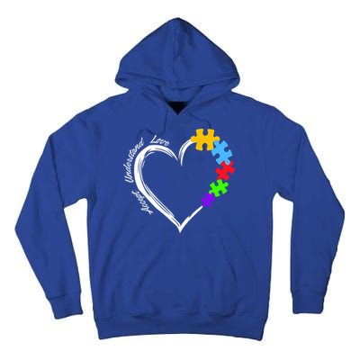 Accept Understand Love Autism Awareness Puzzle Heart Tall Hoodie