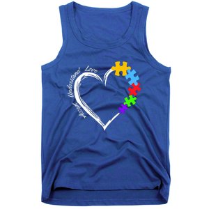 Accept Understand Love Autism Awareness Puzzle Heart Tank Top