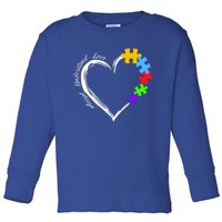 Accept Understand Love Autism Awareness Puzzle Heart Toddler Long Sleeve Shirt