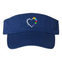 Accept Understand Love Autism Awareness Puzzle Heart Valucap Bio-Washed Visor