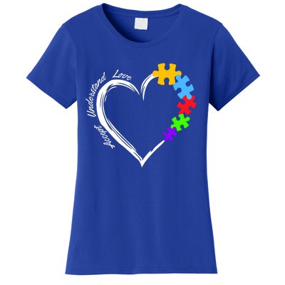 Accept Understand Love Autism Awareness Puzzle Heart Women's T-Shirt