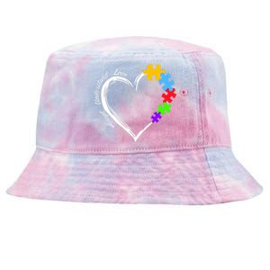 Accept Understand Love Autism Awareness Puzzle Heart Tie-Dyed Bucket Hat