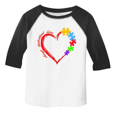 Accept Understand Love Autism Awareness Puzzle Heart Toddler Fine Jersey T-Shirt