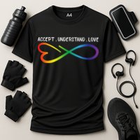 Accept Understand Love Neurodiversity Infinity Autism Cooling Performance Crew T-Shirt