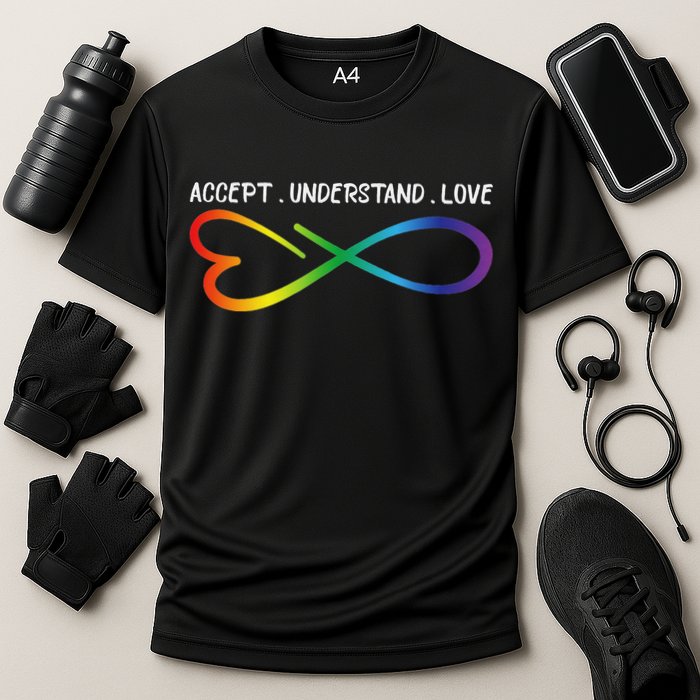 Accept Understand Love Neurodiversity Infinity Autism Cooling Performance Crew T-Shirt