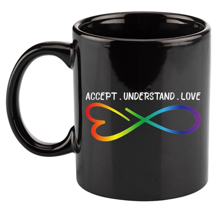 Accept Understand Love Neurodiversity Infinity Autism 11oz C Handle Ceramic Mug