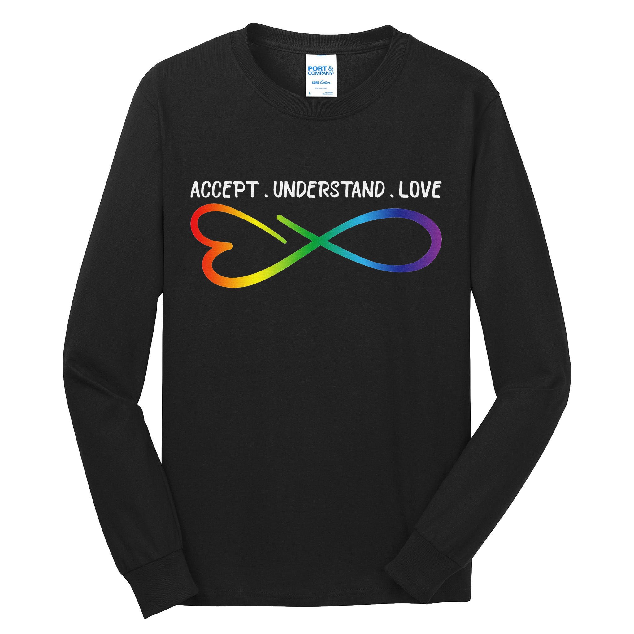 Accept Understand Love Neurodiversity Infinity Autism Tall Long Sleeve T-Shirt