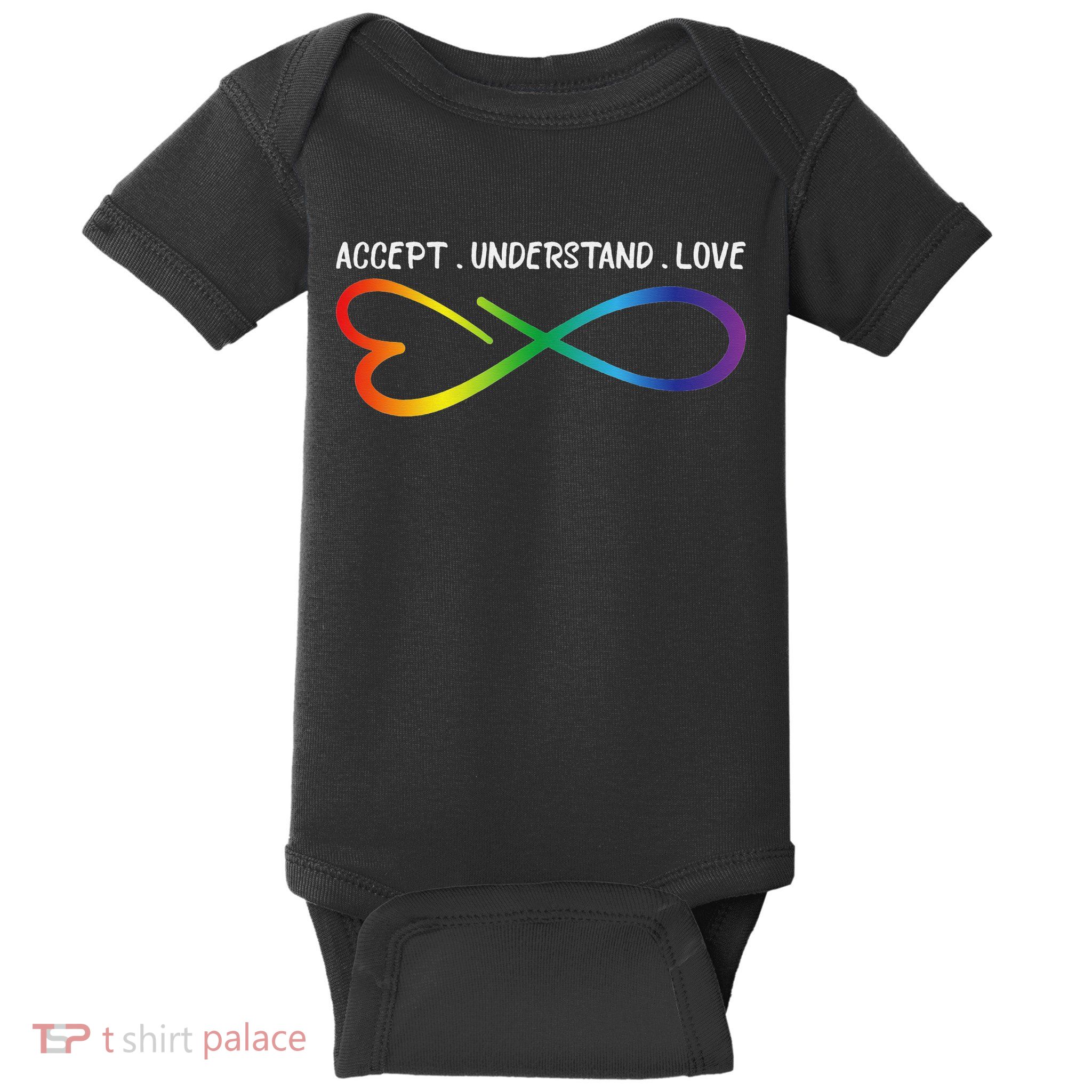 Accept Understand Love Neurodiversity Infinity Autism Baby Bodysuit