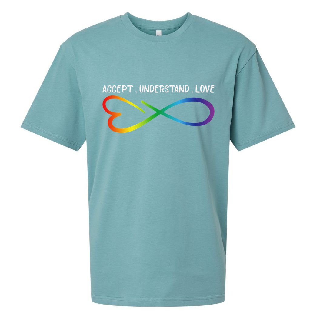 Accept Understand Love Neurodiversity Infinity Autism Sueded Cloud Jersey T-Shirt