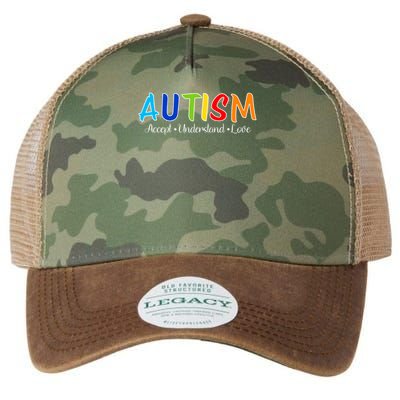 Accept Understand Love Autism Awareness Legacy Tie Dye Trucker Hat