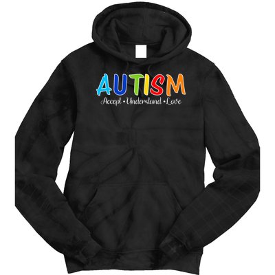 Accept Understand Love Autism Awareness Tie Dye Hoodie