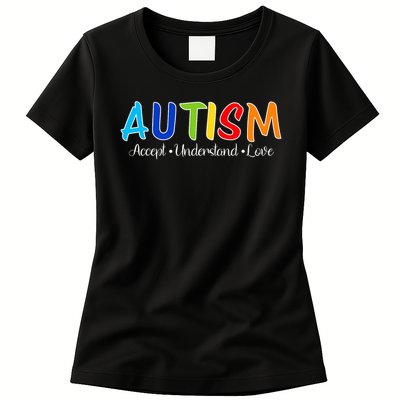 Accept Understand Love Autism Awareness Womens T-Shirt