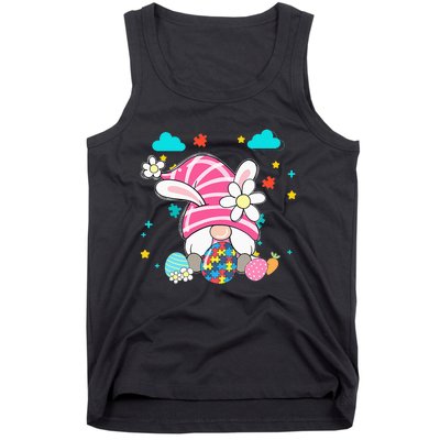 Accept Understand Love Gnome Autism Awareness Easter Day Tank Top