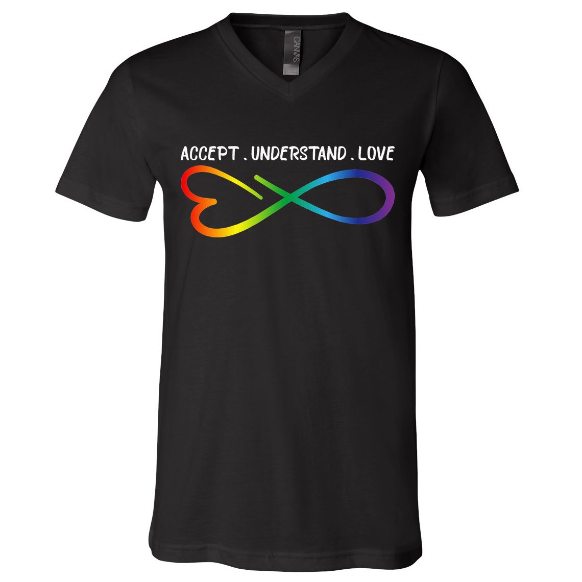 Accept Understand Love Neurodiversity Infinity Autism V-Neck T-Shirt