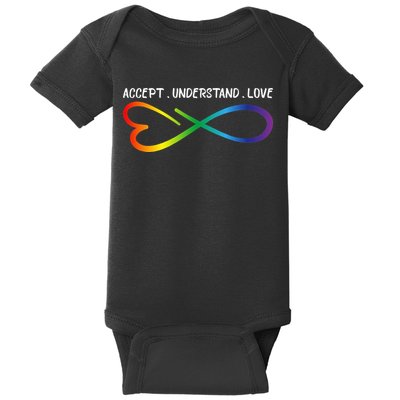 Accept Understand Love Neurodiversity Infinity Autism Baby Bodysuit
