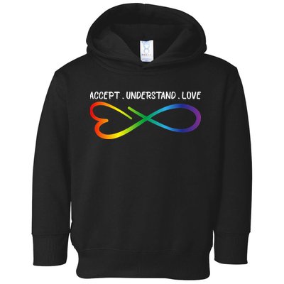 Accept Understand Love Neurodiversity Infinity Autism Toddler Hoodie