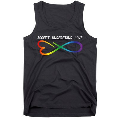 Accept Understand Love Neurodiversity Infinity Autism Tank Top