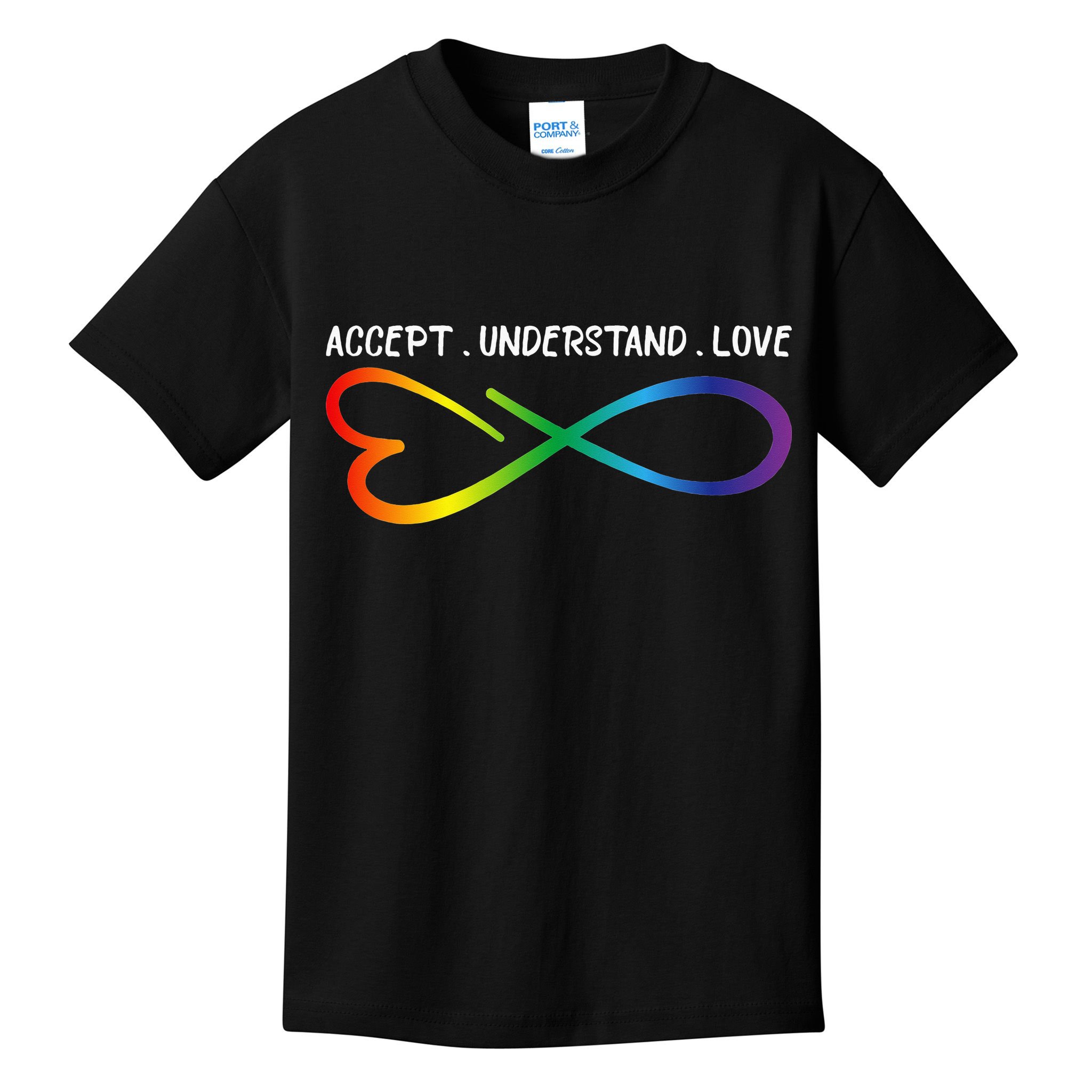 Accept Understand Love Neurodiversity Infinity Autism Kids T-Shirt