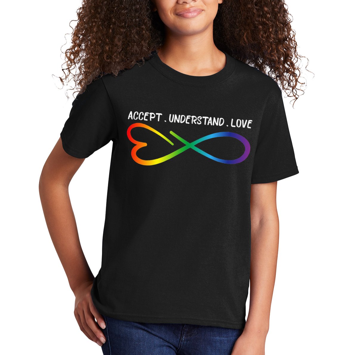 Accept Understand Love Neurodiversity Infinity Autism Kids T-Shirt