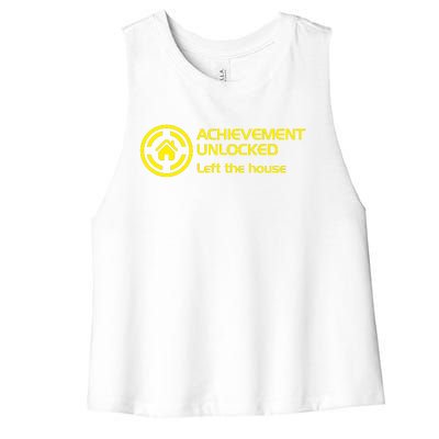 Achievement Unlocked Left The Housing Women's Racerback Cropped Tank