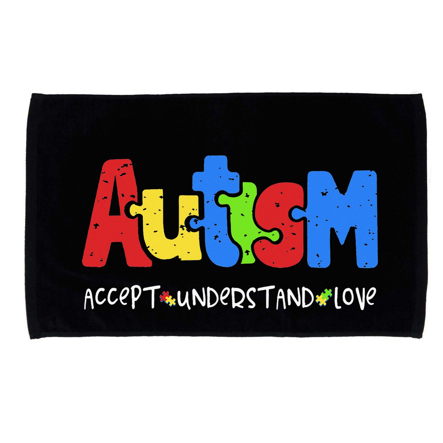 Accept Understand Love Puzzle Autism Awareness Microfiber Hand Towel