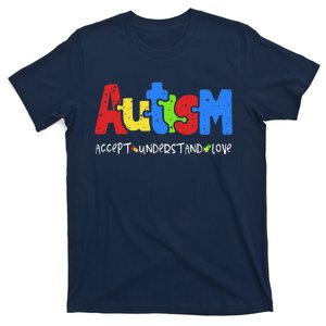 Accept Understand Love Puzzle Autism Awareness T-Shirt