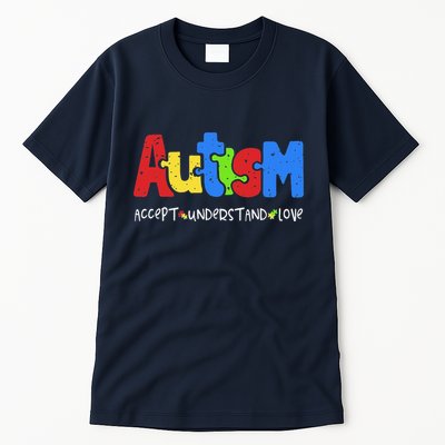 Accept Understand Love Puzzle Autism Awareness Tall T-Shirt