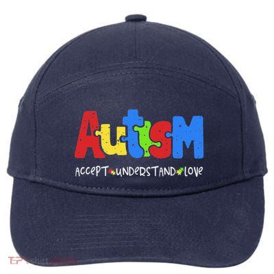 Accept Understand Love Puzzle Autism Awareness 7-Panel Snapback Hat
