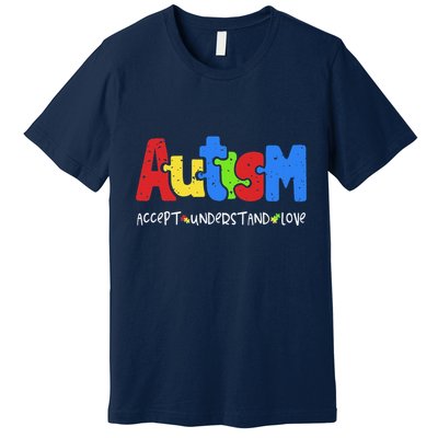 Accept Understand Love Puzzle Autism Awareness Premium T-Shirt