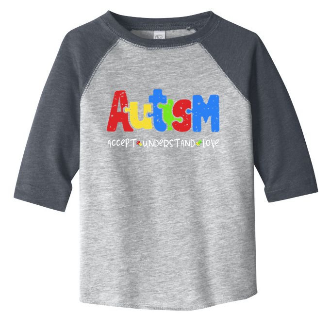 Accept Understand Love Puzzle Autism Awareness Toddler Fine Jersey T-Shirt