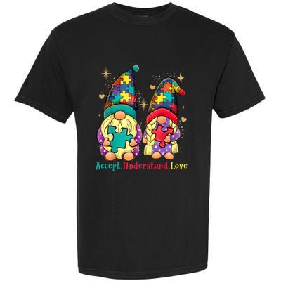 Accept Understand Love Gnome Autism Awareness Garment-Dyed Heavyweight T-Shirt