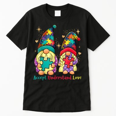 Accept Understand Love Gnome Autism Awareness Tall T-Shirt