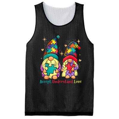 Accept Understand Love Gnome Autism Awareness Mesh Reversible Basketball Jersey Tank