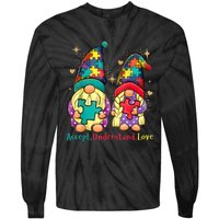 Accept Understand Love Gnome Autism Awareness Tie-Dye Long Sleeve Shirt