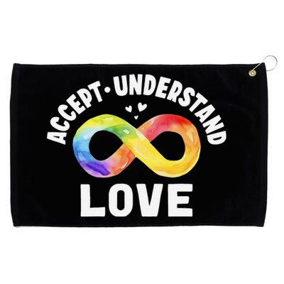 Accept Understand Love Autism Awareness ASD Infinity Symbol Grommeted Golf Towel