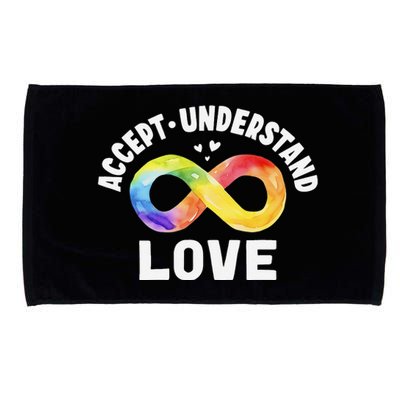 Accept Understand Love Autism Awareness ASD Infinity Symbol Microfiber Hand Towel