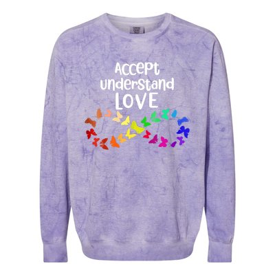 Accept Understand Love Infinity Autism Support Autistic Gift Colorblast Crewneck Sweatshirt