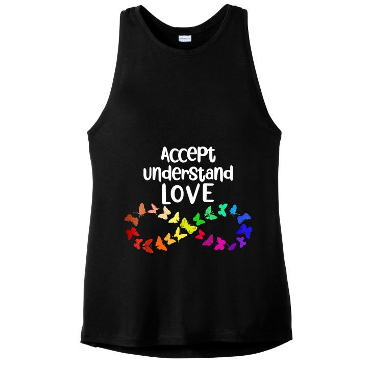 Accept Understand Love Infinity Autism Support Autistic Gift Ladies PosiCharge Tri-Blend Wicking Tank